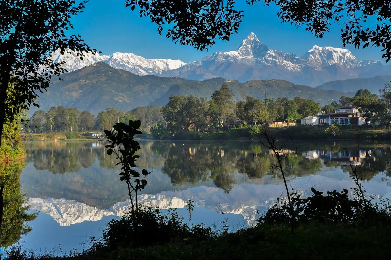 A beautiful scenery in Pokhara, Nepal