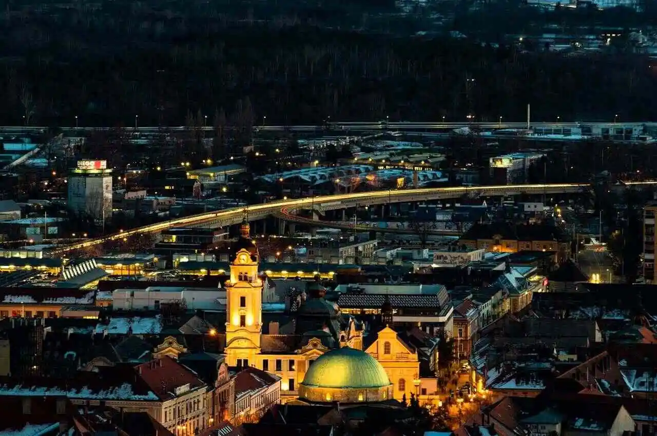 View of the city of Pecs from height