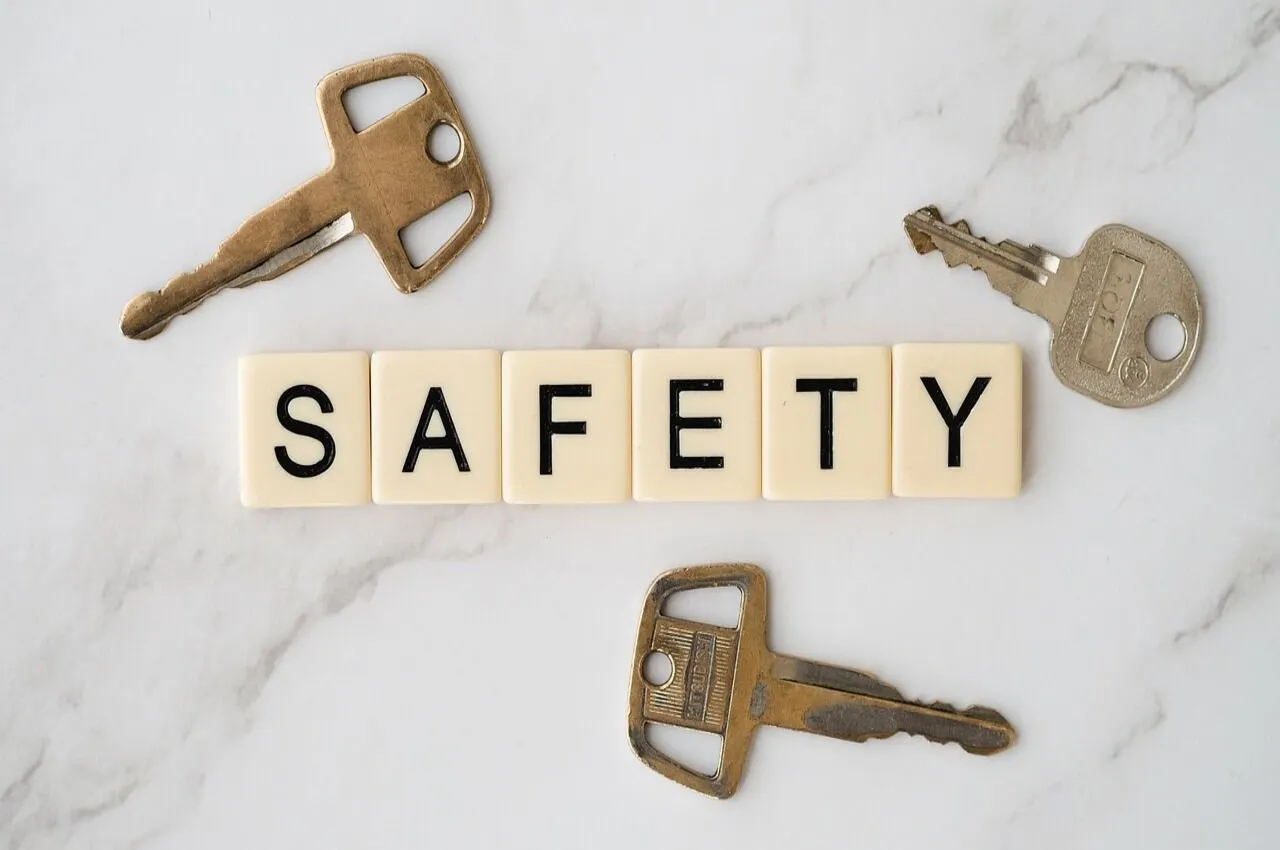 SAFETY word on a puzzle with three keys