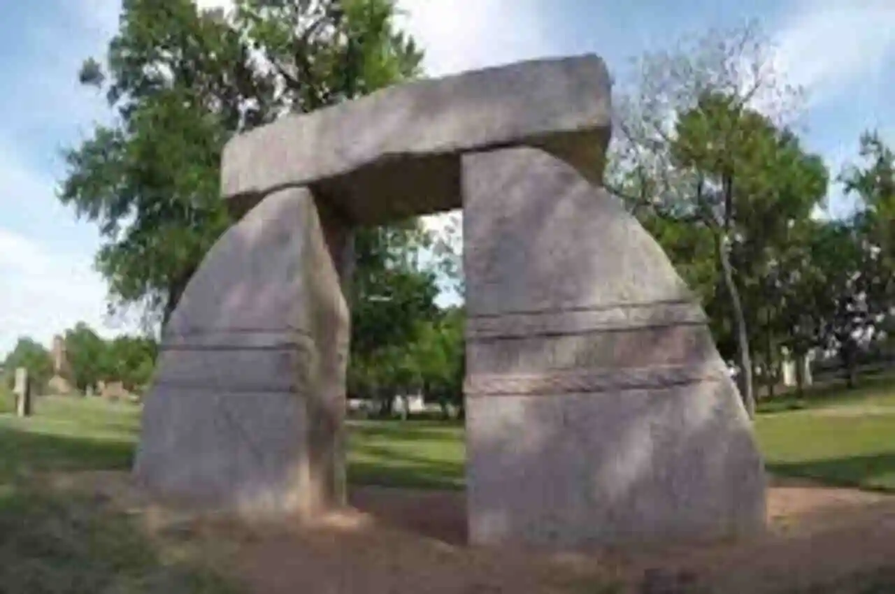 Sculpture made of granite in a park
