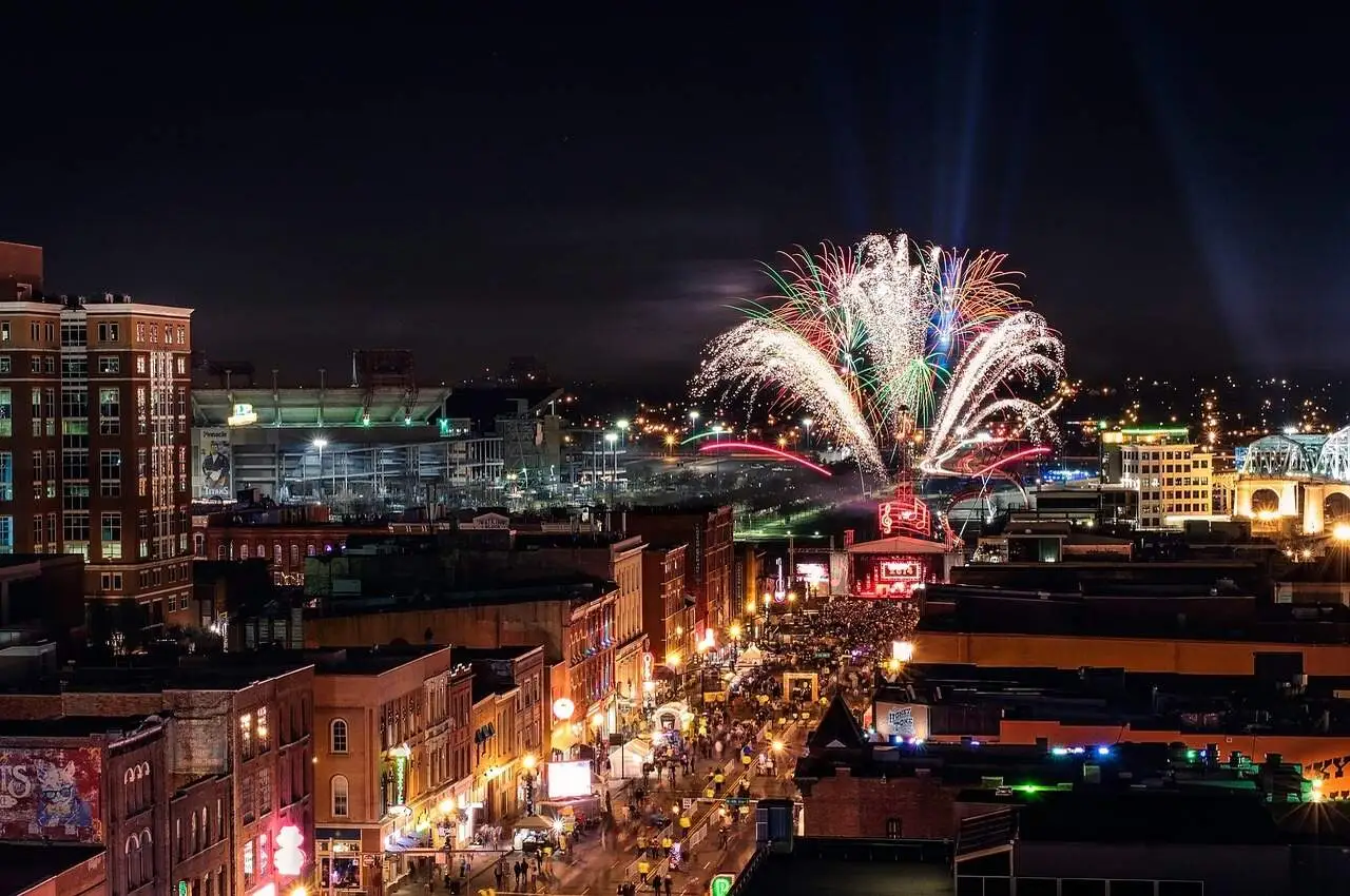 Fireworks in an alley