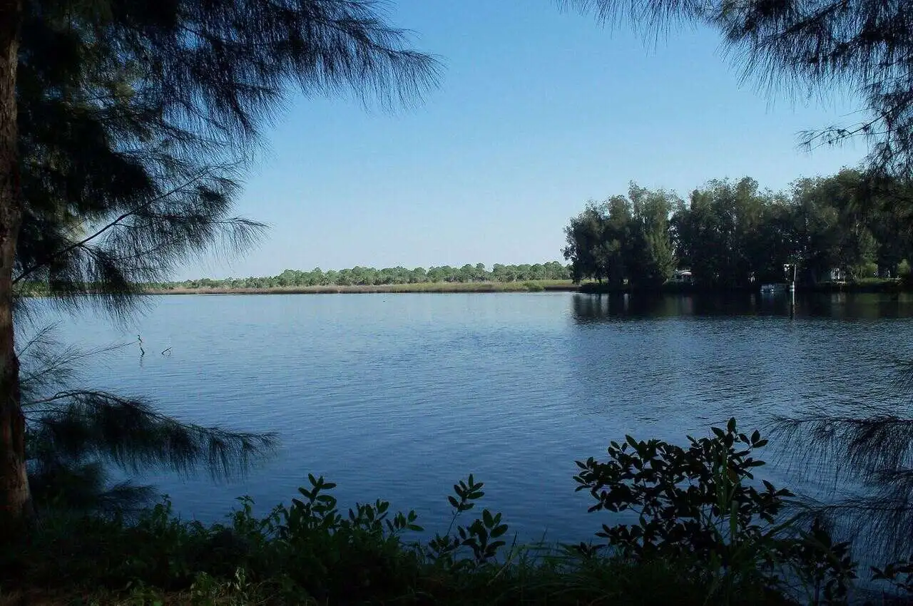 River view with greenery around.