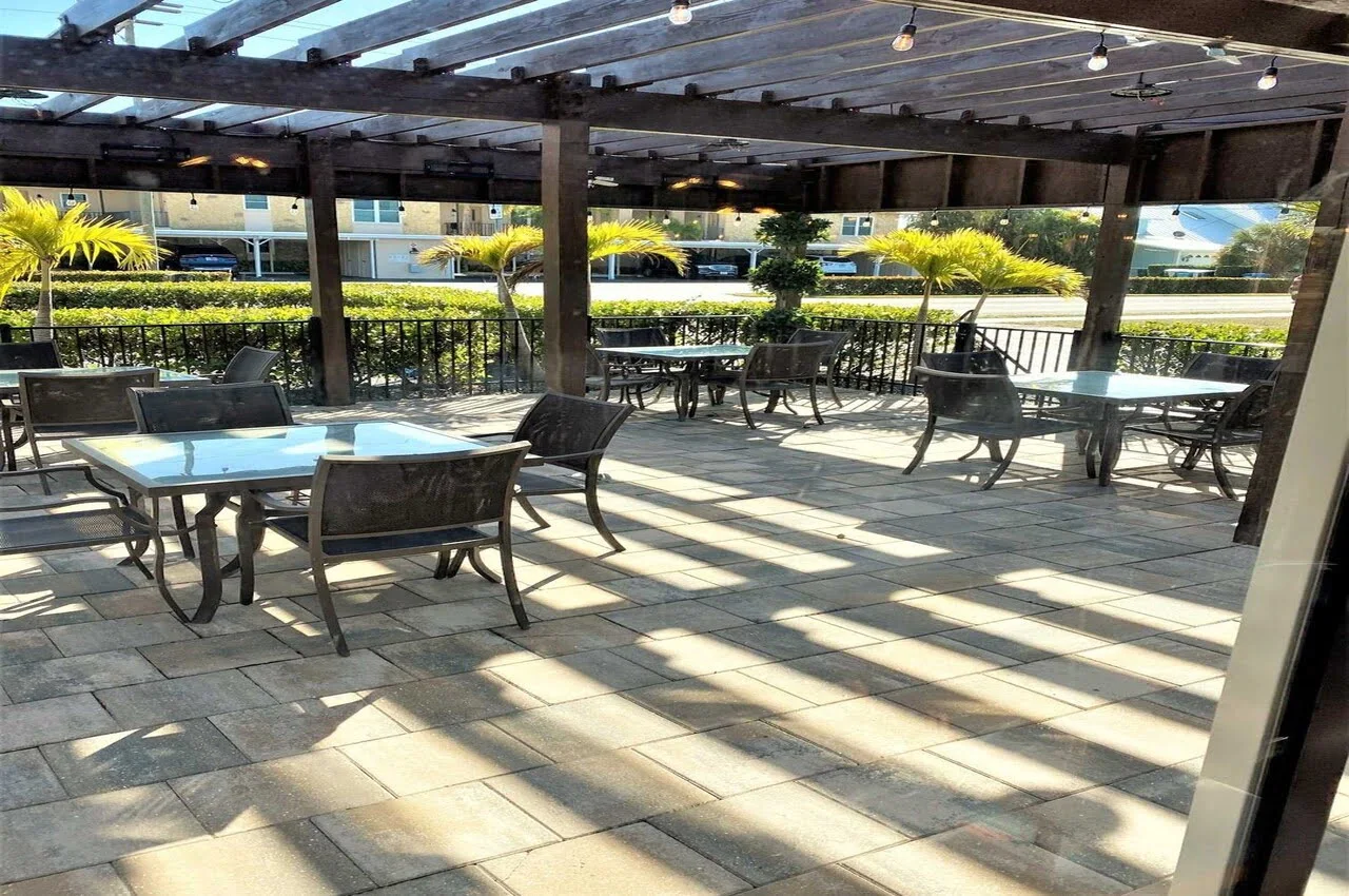 Seating area of a restaurant.