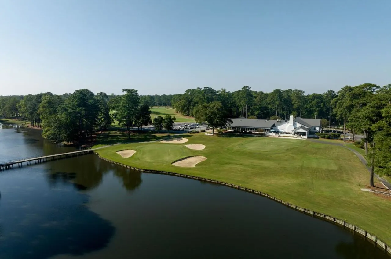 Drone view of a golf course