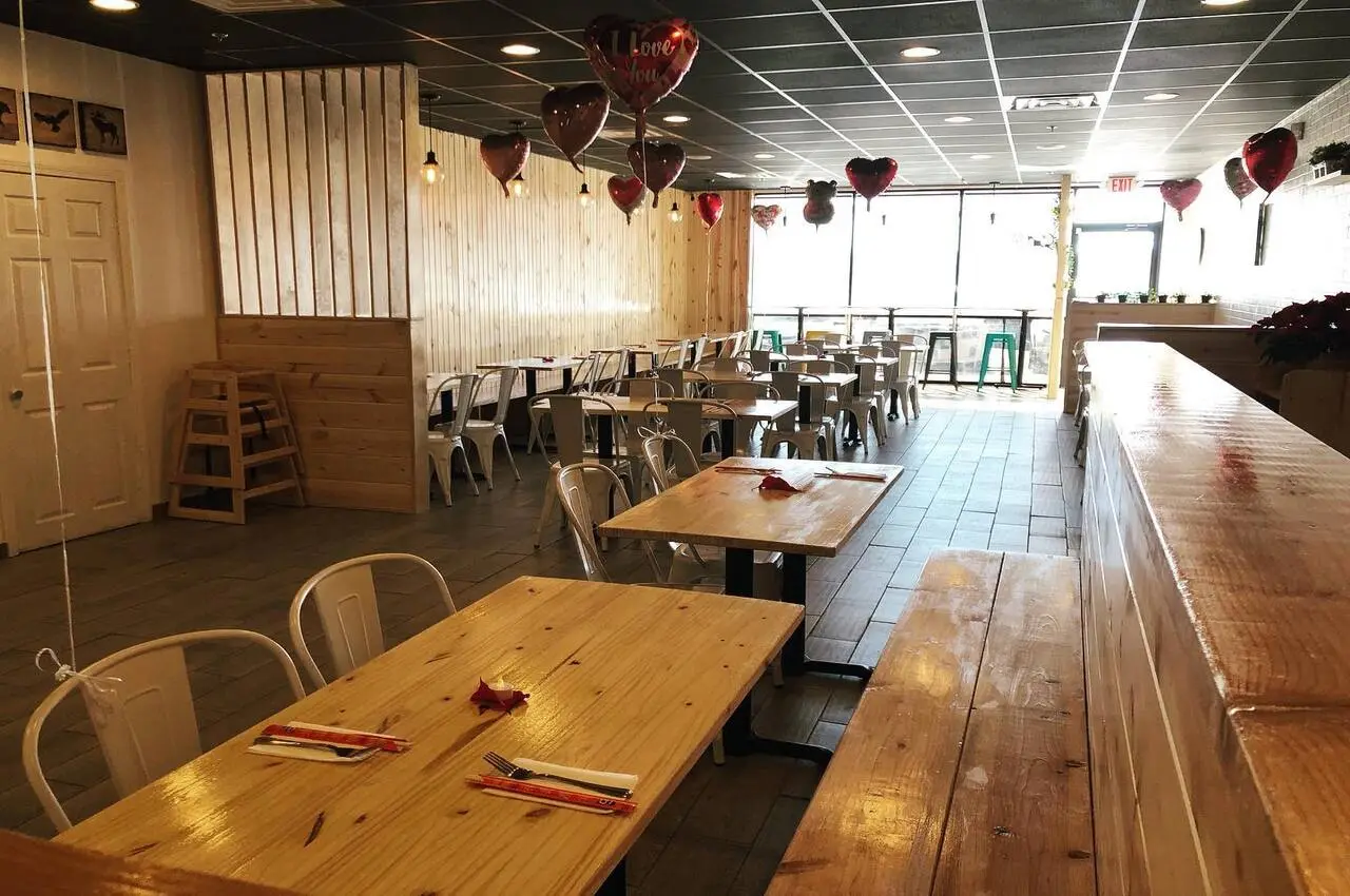 Dining area of a restaurant.