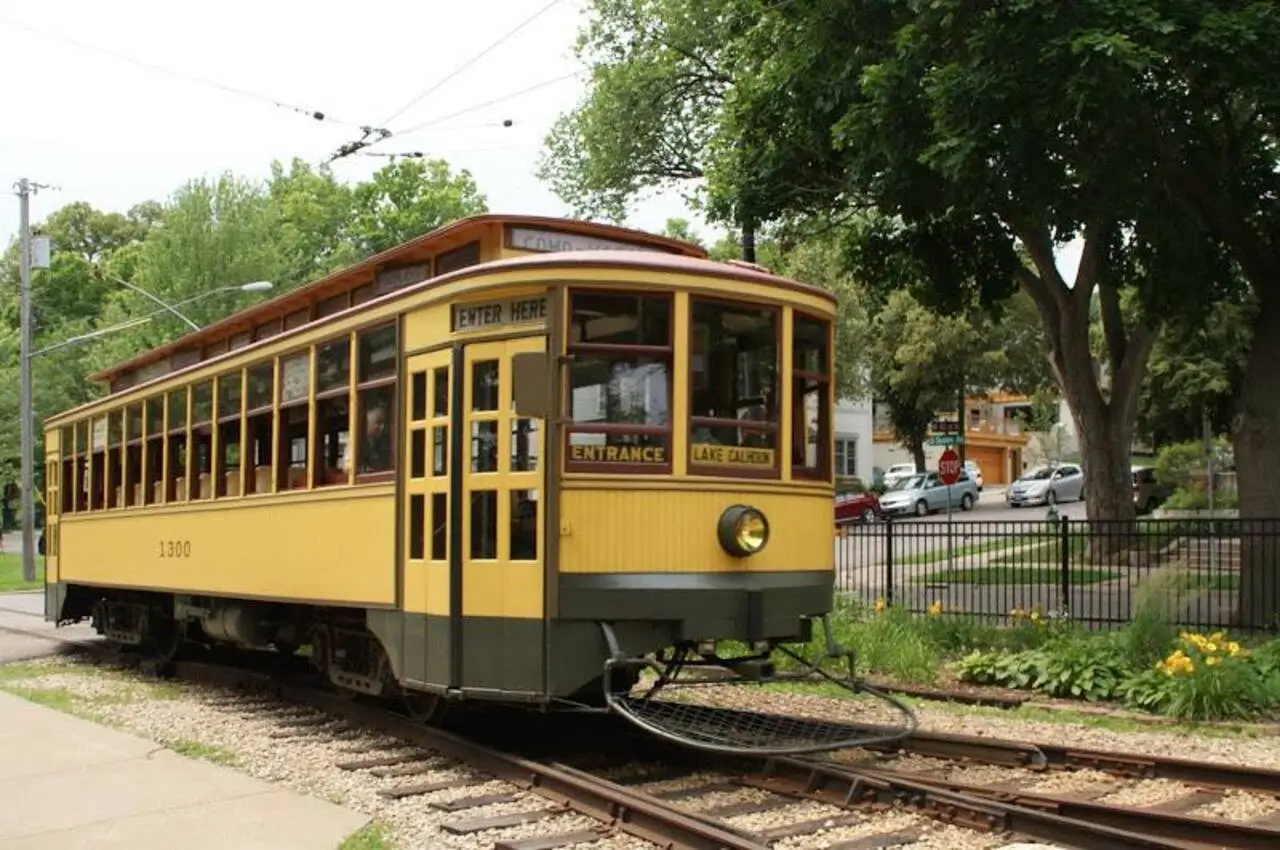 Streetcar on track.