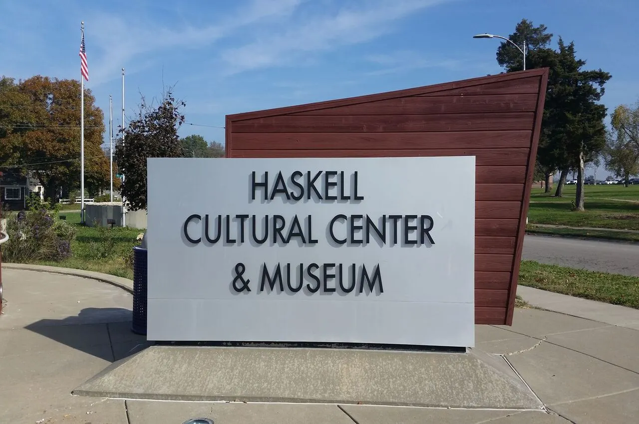 Haskell Cultural Center and Museum banner just outside the building.
