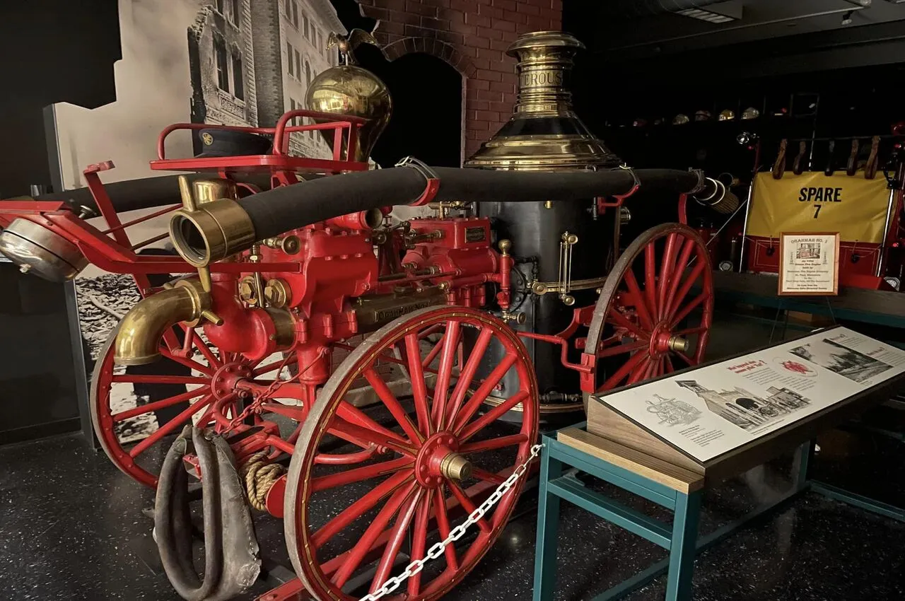 A vintage fire truck.