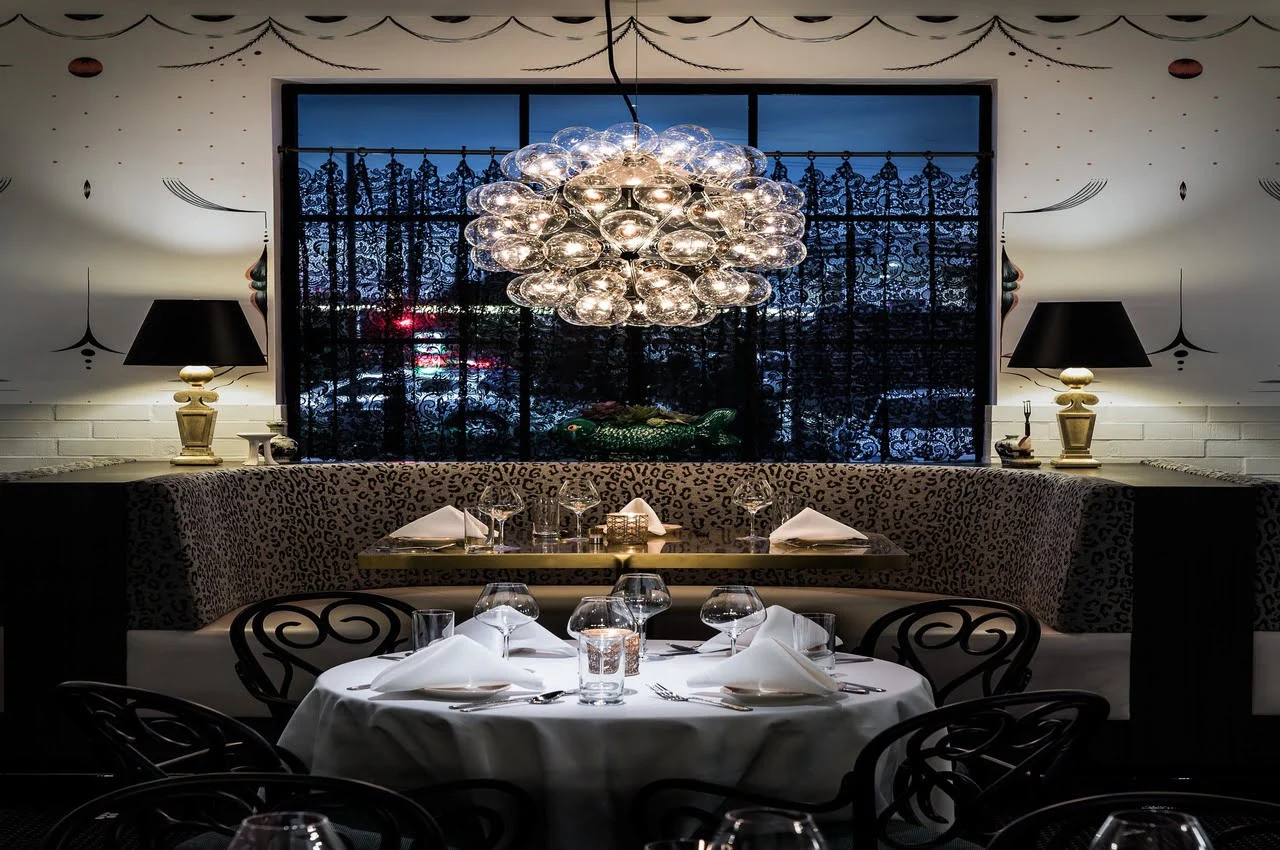 Dining area of a restaurant.
