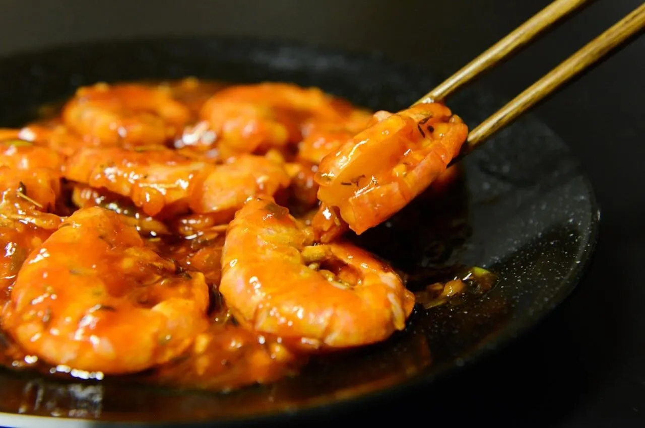 shrimps and chopsticks