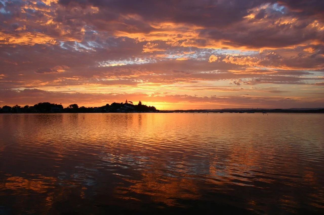 sunset views from the shore.