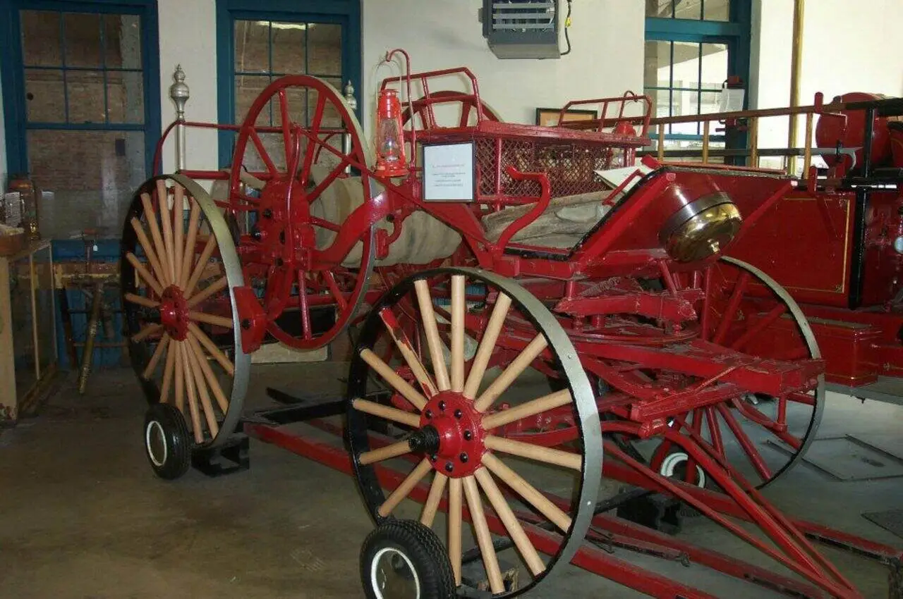 A vintage fire truck.
