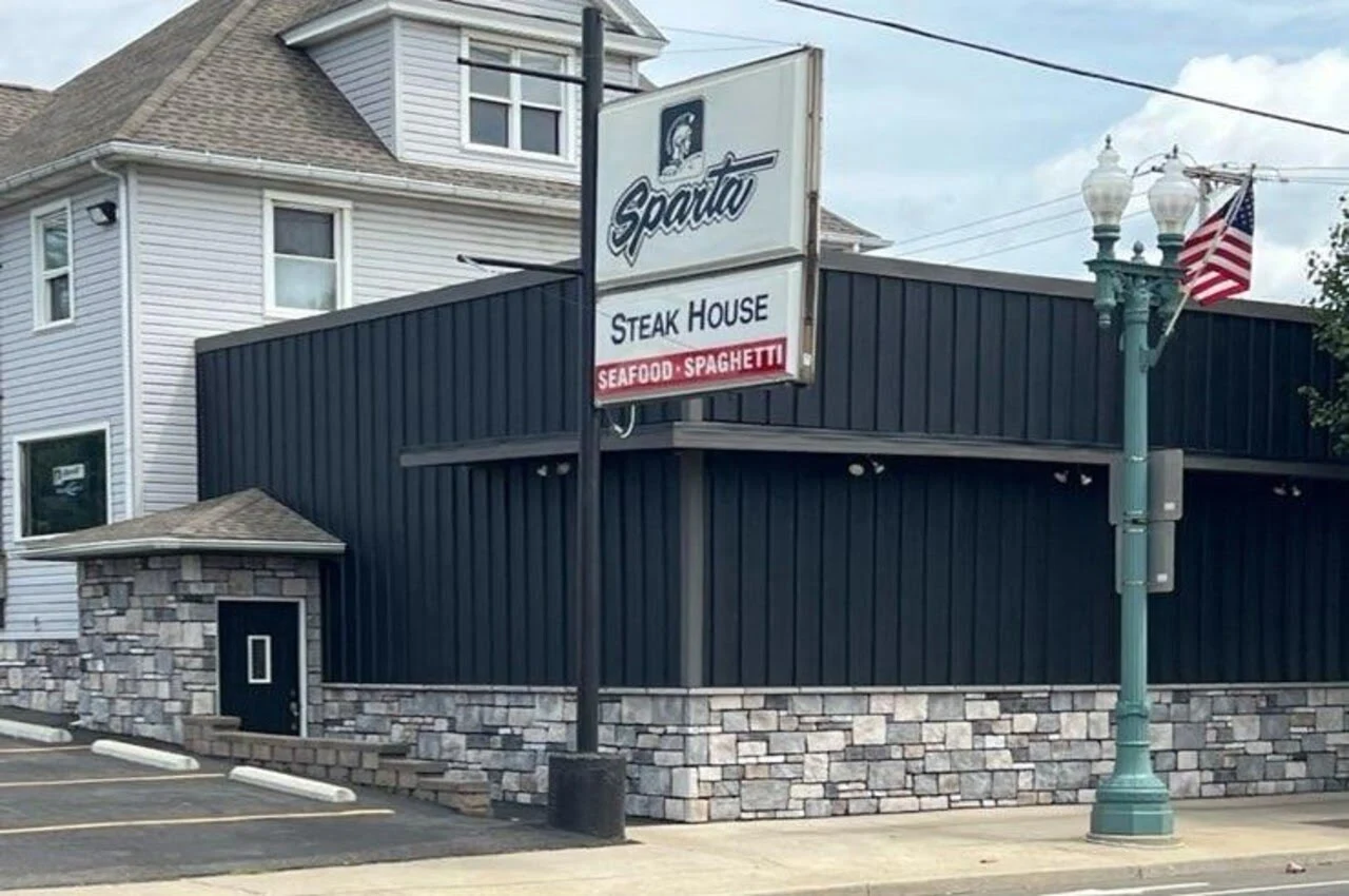 Banner of Sparta Steakhouse restaurant.