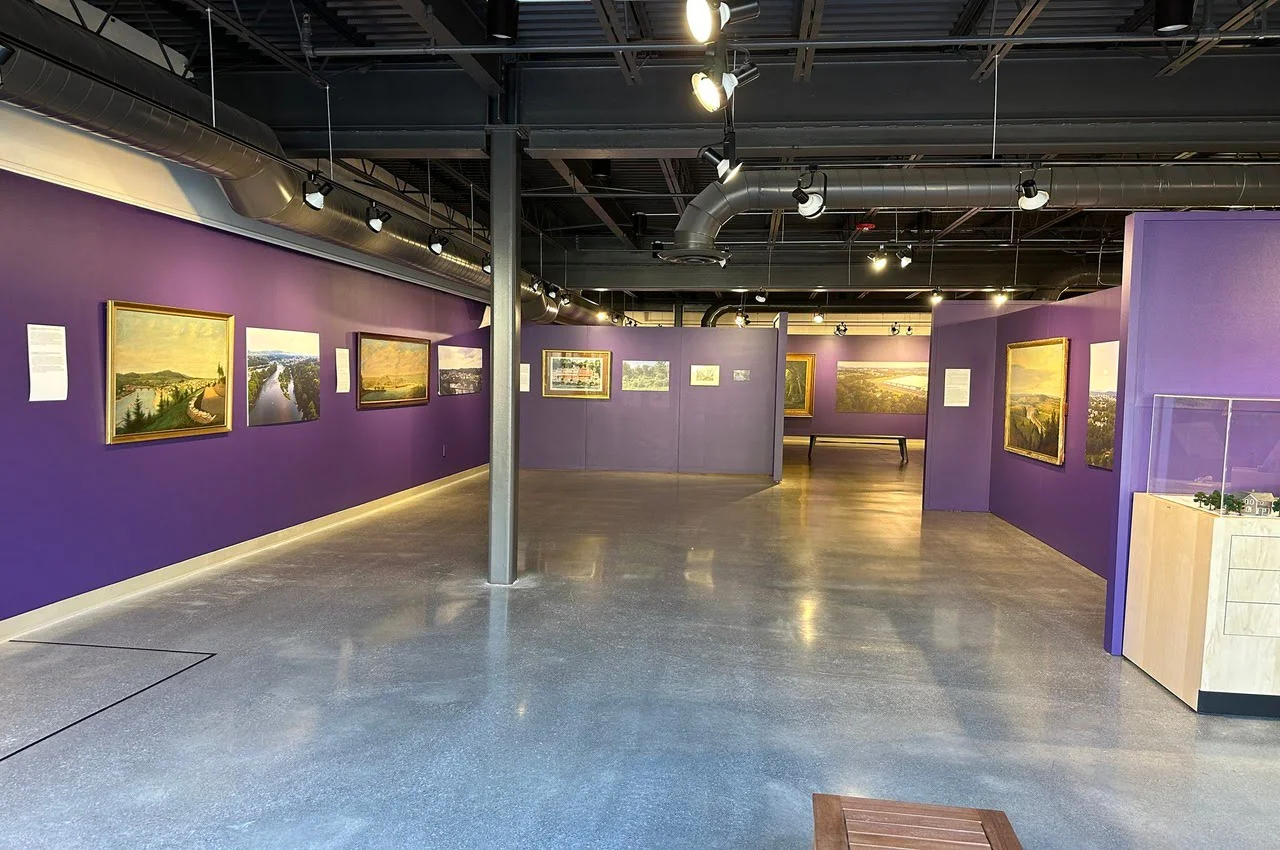 Paintings in an exhibition 