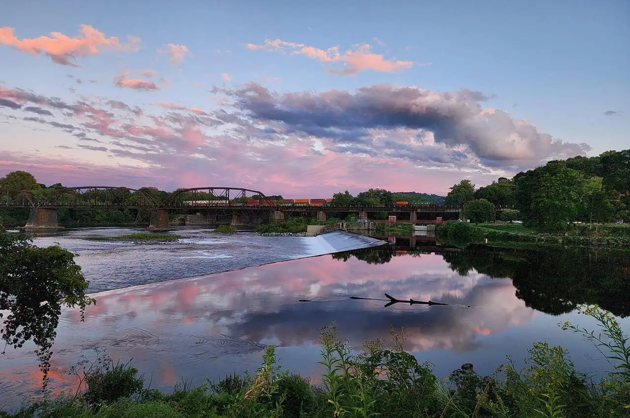 Evening views of a river