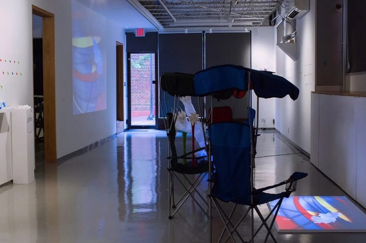 a studio room in a gallery
