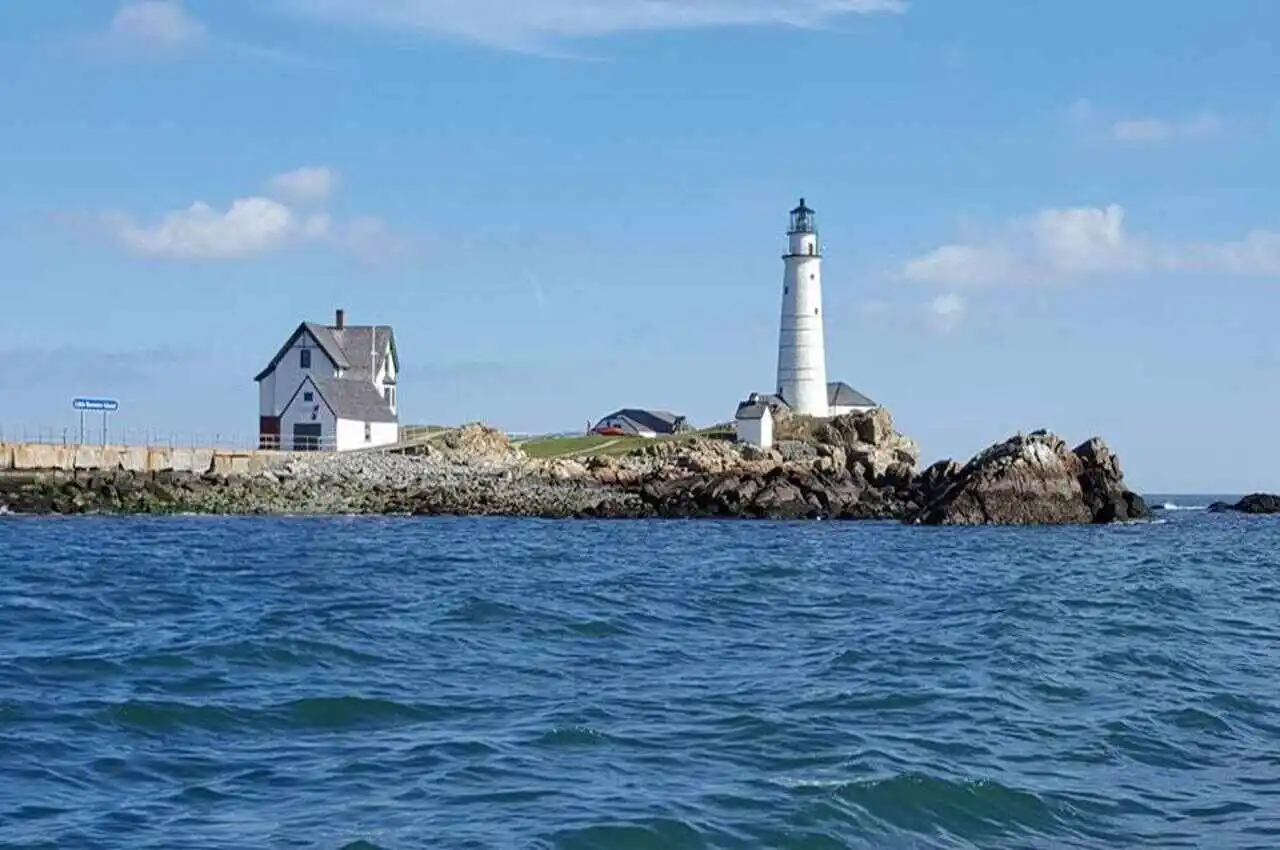 Lighthouse on an island.