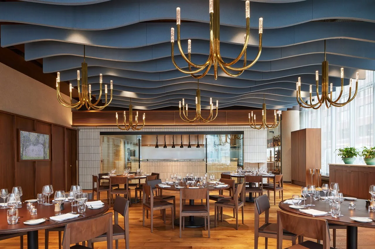 Dining area of a restaurant.