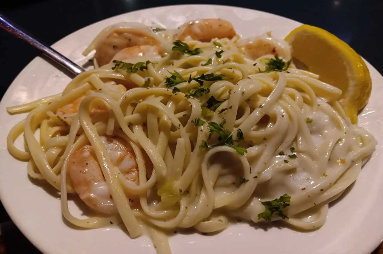 Pasta in a plate.