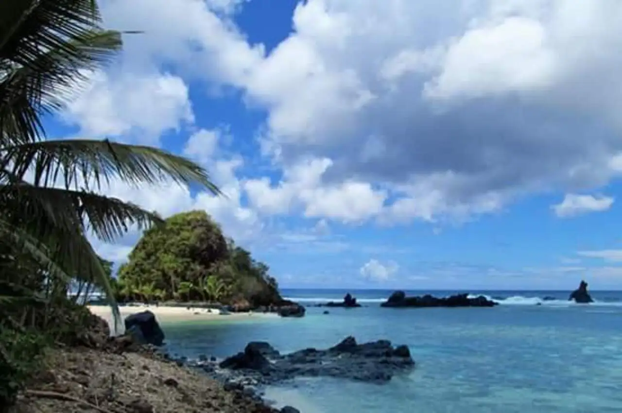 Island in the ocean.