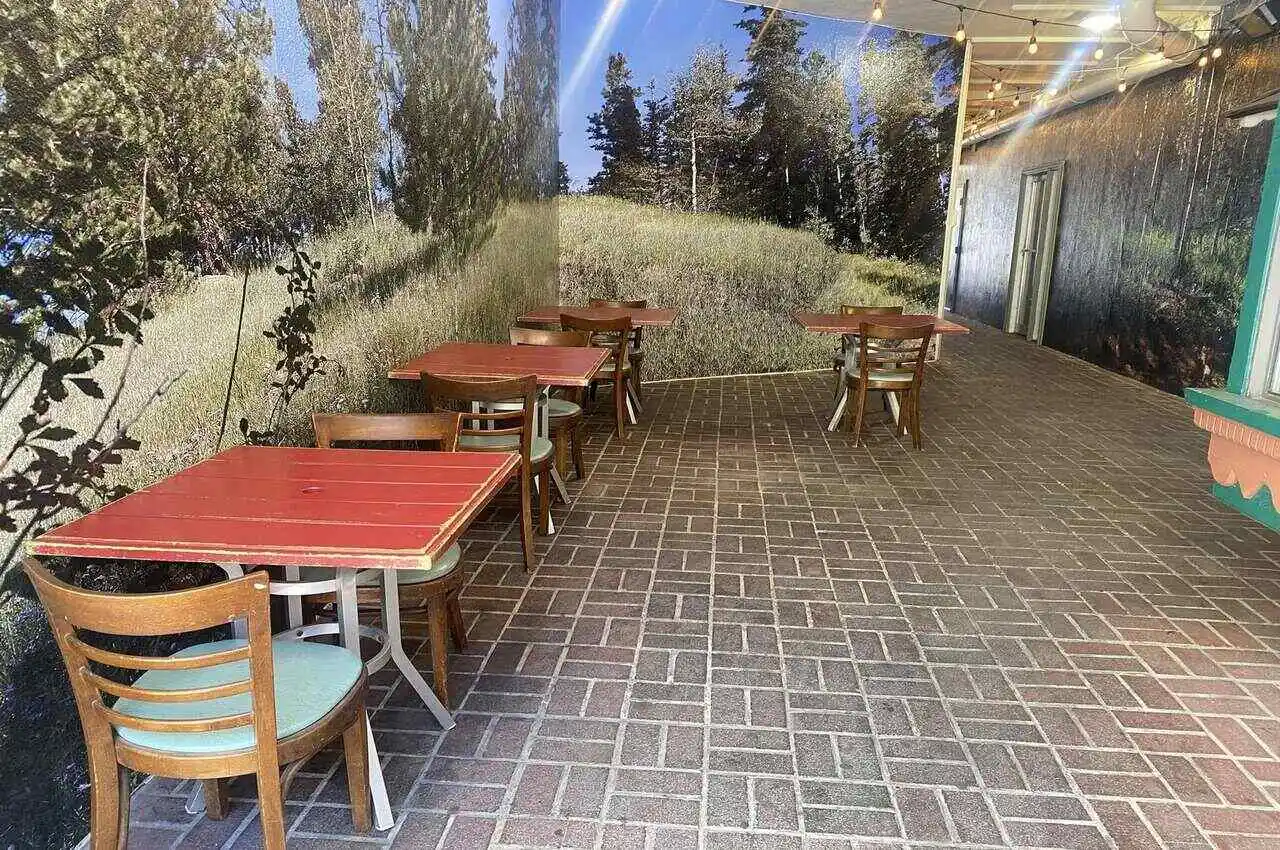 Dining area of a restaurant.