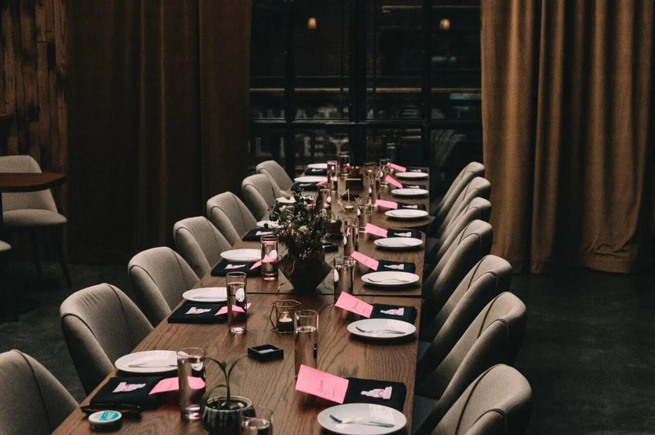Fine dining area of a restaurant.
